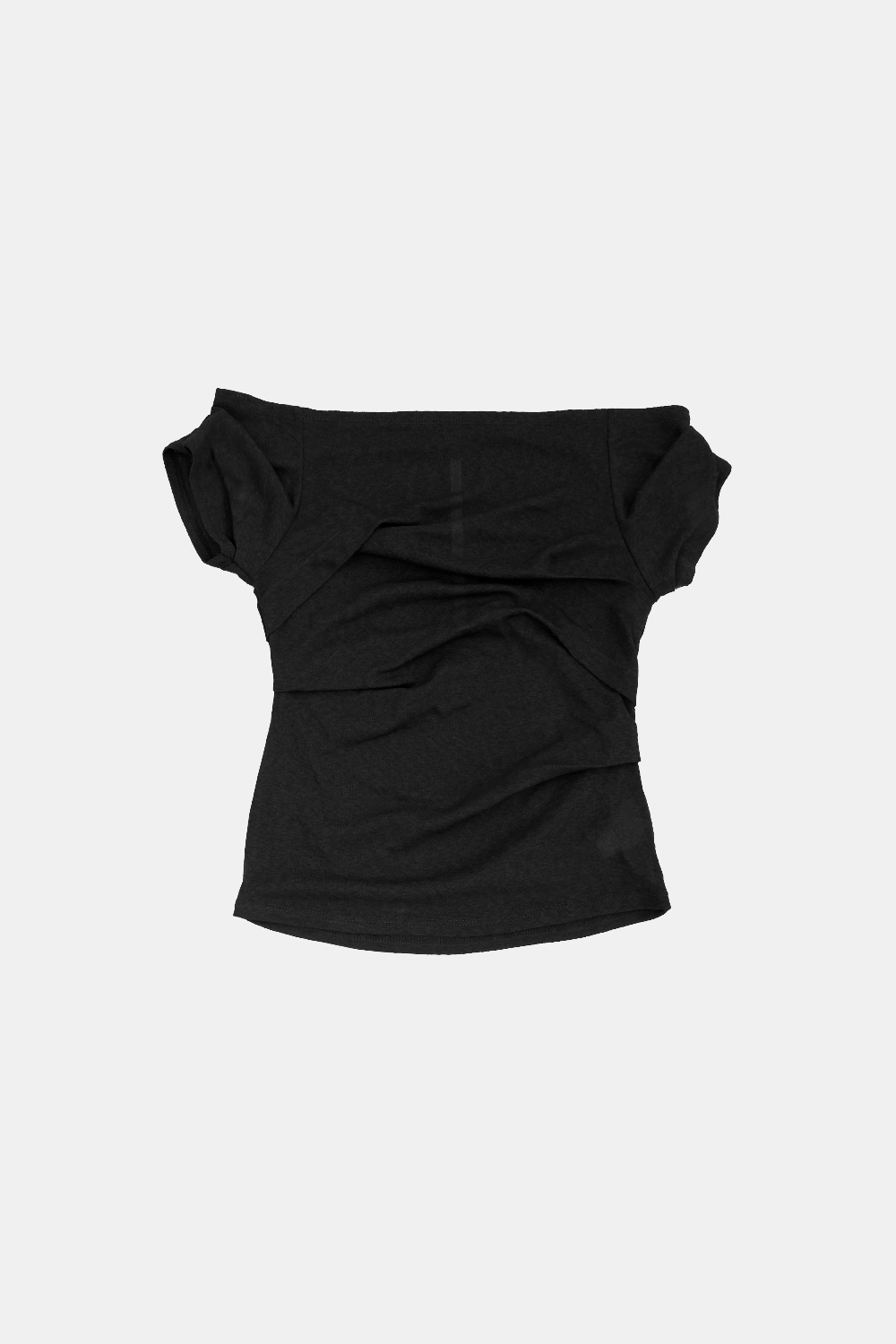 draping off-shoulder top (black)